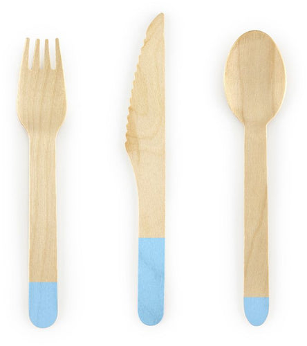 Blue Wooden Cutlery