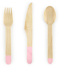 Pink Wooden Cutlery