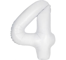 Large White Inflated Foil Number Balloons