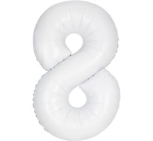 Large White Inflated Foil Number Balloons