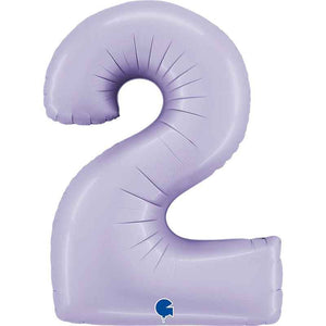 Large Lilac Inflated Foil Number Balloons