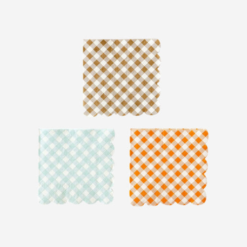 Harvest Gingham Cocktail Napkin