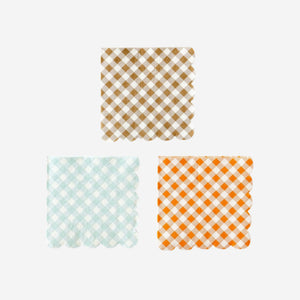 Harvest Gingham Cocktail Napkin