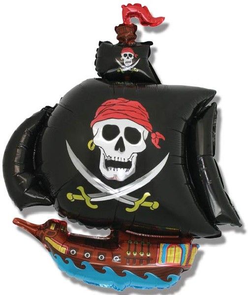 Happy Birthday Pirate Ship Inflated Foil Balloon