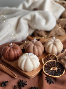 Light Brown Autumn  Pumpkin Candle