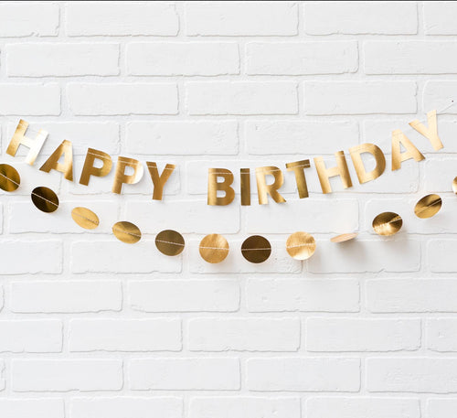 Gold Happy Birthday Banner