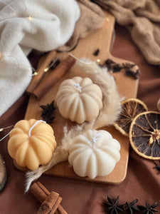 Light Brown Autumn  Pumpkin Candle