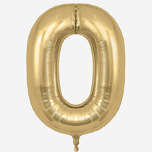 Chrome Gold Inflated Foil Number Balloons