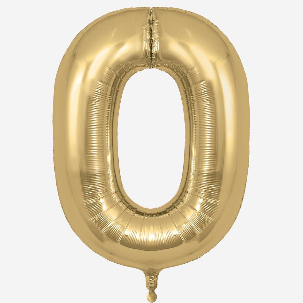 Chrome Gold Inflated Foil Number Balloons