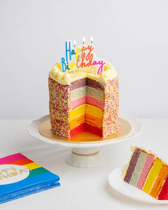 Large Rainbow Happy Birthday Candle