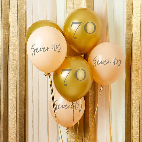 70th Birthday Inflated Balloon Bouquet