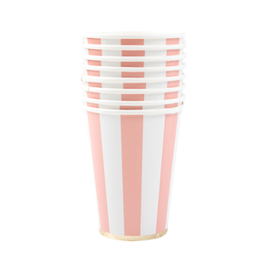 Petal Pink Cabana Stripe Cups