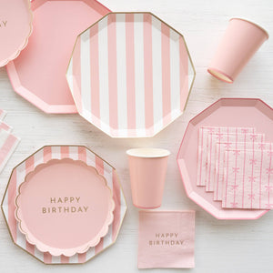 Petal Pink Signature Cabana Stripe Plates.