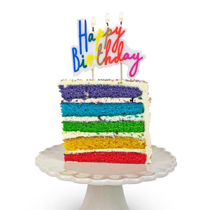 Large Rainbow Happy Birthday Candle