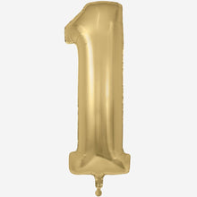 Chrome Gold Inflated Foil Number Balloons