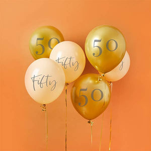 50th Birthday Inflated Balloon Bouquet