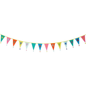 Rainbow Happy Birthday Fabric Bunting - 3m