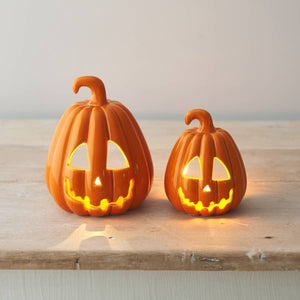 Orange Carved Pumpkin Lantern