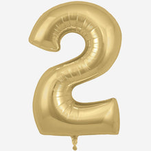 Chrome Gold Inflated Foil Number Balloons