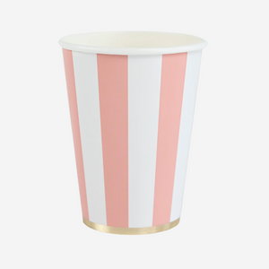 Petal Pink Cabana Stripe Cups