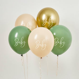 Baby Sage & Nude Inflated Balloon Bouquet