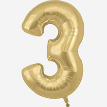 Chrome Gold Inflated Foil Number Balloons