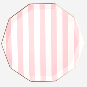 Petal Pink Signature Cabana Stripe Plates.