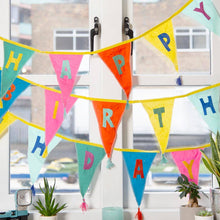 Rainbow Happy Birthday Fabric Bunting - 3m