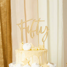 Gold 'Fifty' Acrylic Cake Topper