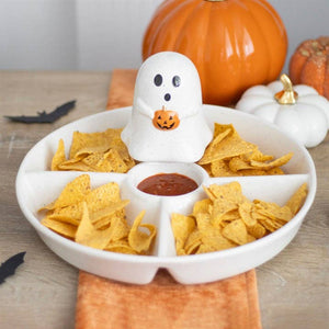 Ghost Halloween Chip & Dip Snack Serving Dish