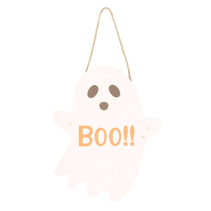 Ghost Shaped Halloween Hanging Sign