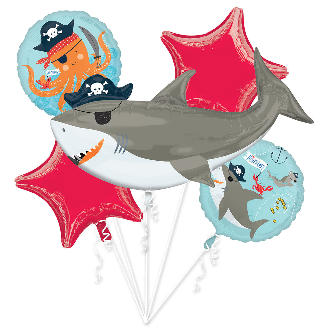 Ahoy Pirate Shark Inflated Balloon Bouquet