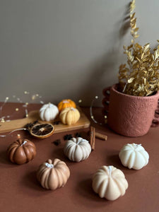 Light Brown Autumn  Pumpkin Candle