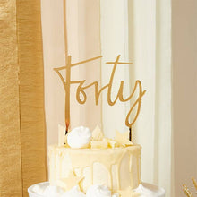 Gold 'Forty' Acrylic Cake Topper