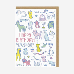 Young In Dog Years Hello! Lucky Greeting Card