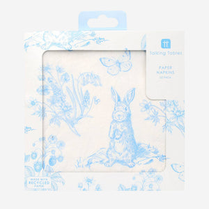 Playful Pierre Blue & White Paper Napkins - 20 Pack