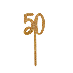 Gold Glitter Acyrlic 50 Cake Topper