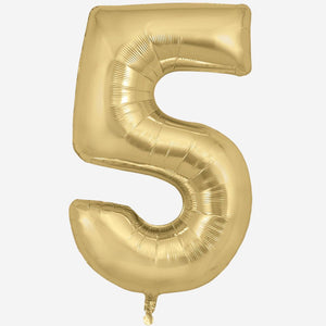 Chrome Gold Inflated Foil Number Balloons