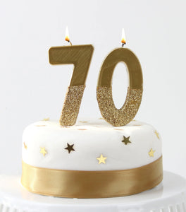 Gold Glitter Number Candles