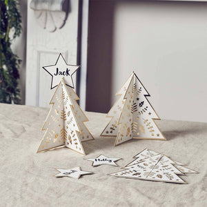 Gold Christmas Tree Table Place Cards