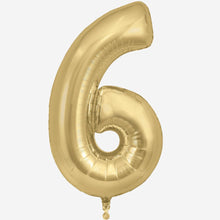 Chrome Gold Inflated Foil Number Balloons