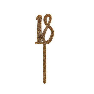 Gold Glitter Acyrlic 18 Cake Topper: Default Title