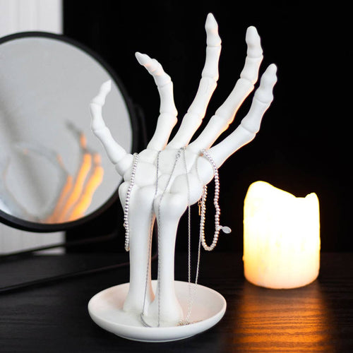 Gothic Halloween Skeleton Hand Jewellery Holder