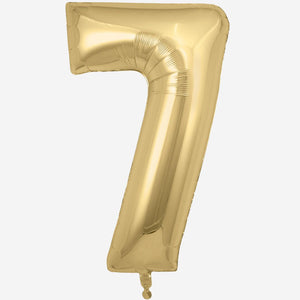 Chrome Gold Inflated Foil Number Balloons