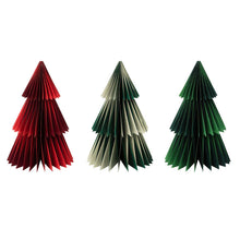 Red & Green Christmas Paper Honeycomb Tree Decorations