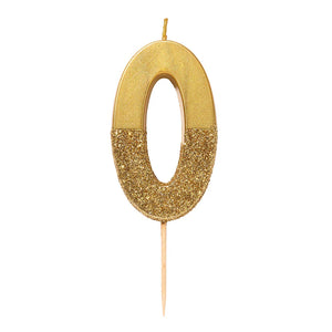 Gold Glitter Number Candles