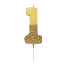 Gold Glitter Number Candles