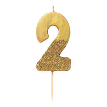 Gold Glitter Number Candles