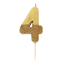 Gold Glitter Number Candles