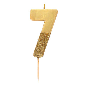 Gold Glitter Number Candles